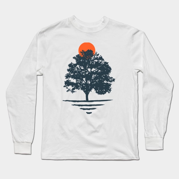 Minimalist Abstract Nature Art #35 Large Tree Long Sleeve T-Shirt by Insightly Designs